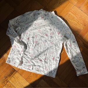 Vintage Playing Card Dice Gambling 100% Cotton Mock Neck Long Sleeve Shirt